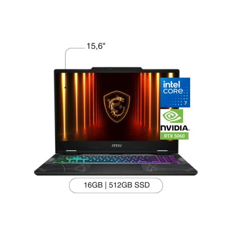 Notebook MSI Cyborg 15,6' FHD 512GB / 16GB RAM Intel Core 7-240H RTX5060 Notebook MSI Cyborg 15,6' FHD 512GB / 16GB RAM Intel Core 7-240H RTX5060