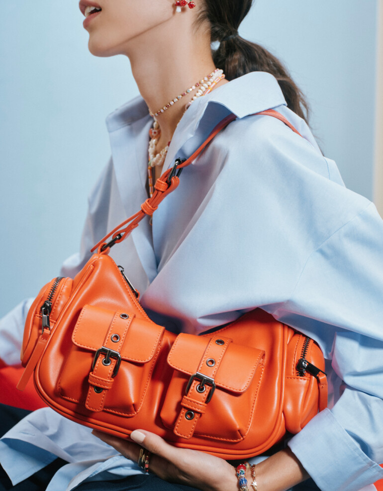 City Cartera City Con Bolsillos - Rojo Labial