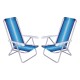 Set x2 Silla reclinable 4 posiciones aluminio AZUL