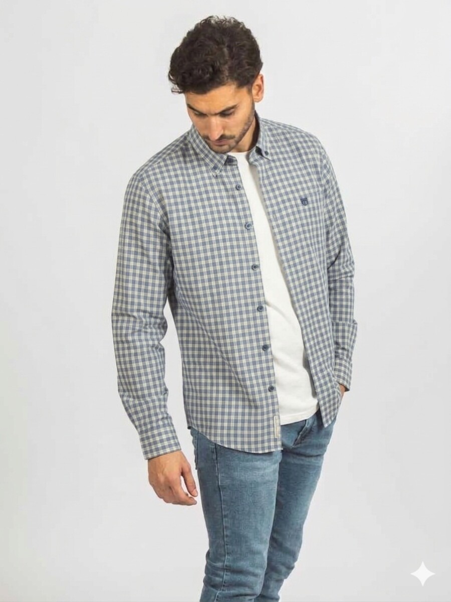 Camisa a Cuadros - Gris y Amarillo 