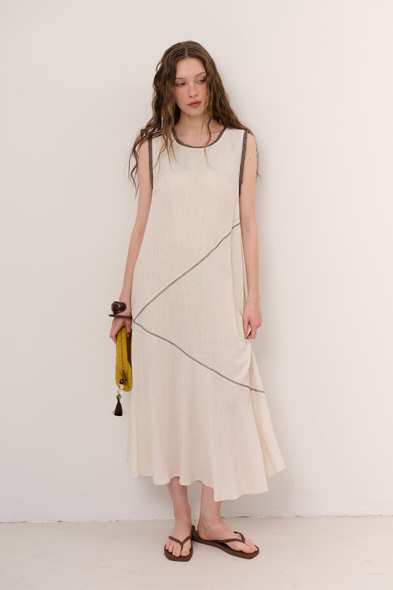 VESTIDO DIAGONAL NATURAL