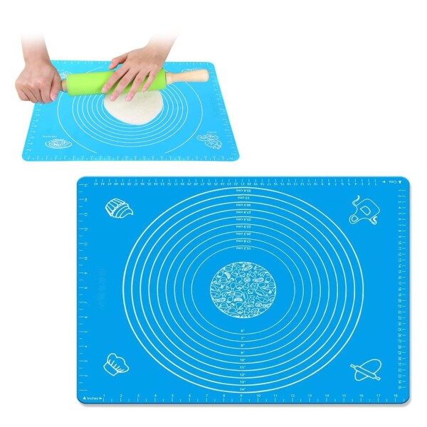 Alfombra De Silicona Para Repostería Pasteleria Con Medidas Color Variante Celeste