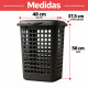 Cesto ecológico para ropa con tapa 60 lts NEGRO