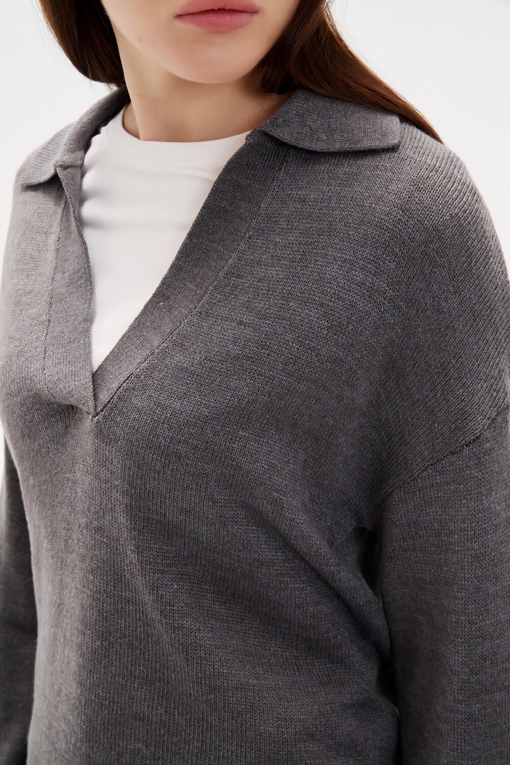 Sweater Dapa Gris Melange Oscuro