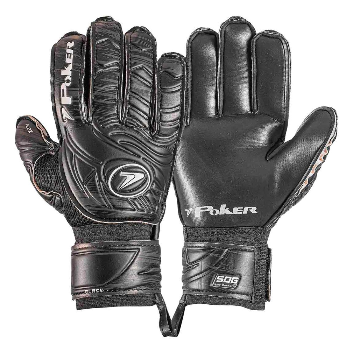 Guantes Golero Semi Profesional Poker - Negro-negro 