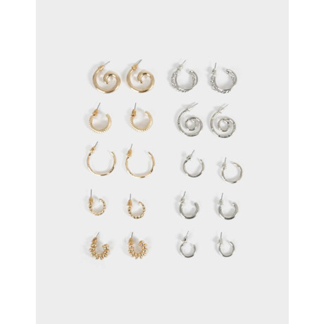 Aros Argollas Sets Combinacion Bicolor