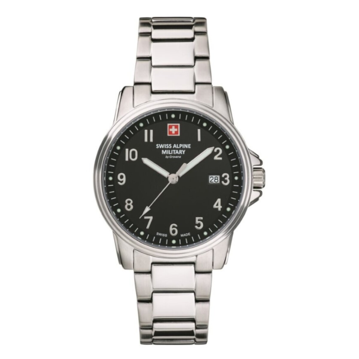 Reloj Swiss Alpine Military Leader 7011.1137 Para Hombre Con Correa De Acero 