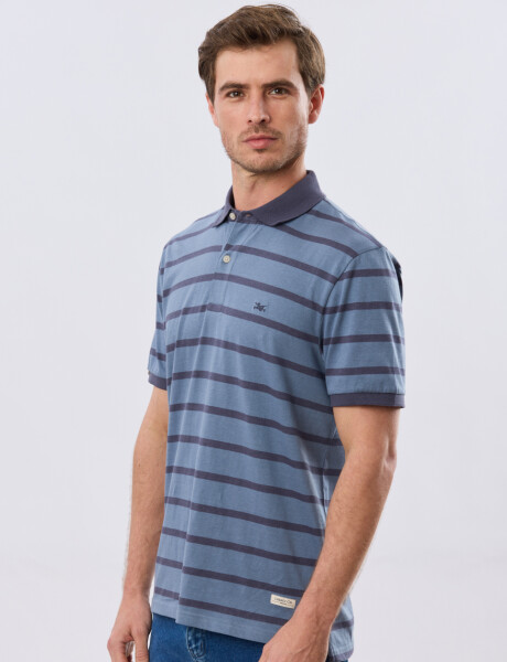 REMERA POLO RAYADA JERSEY Piedra