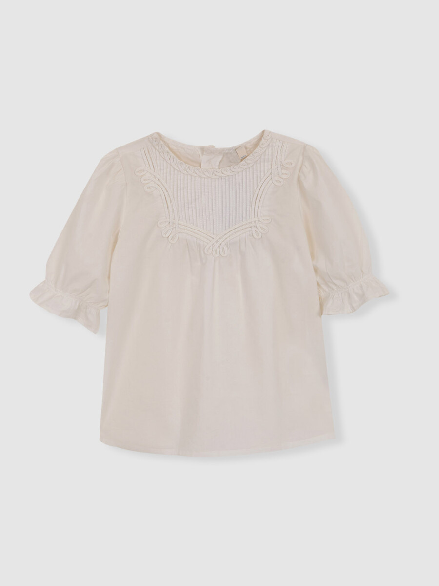 Blusa Detalle Jaretas Blanco
