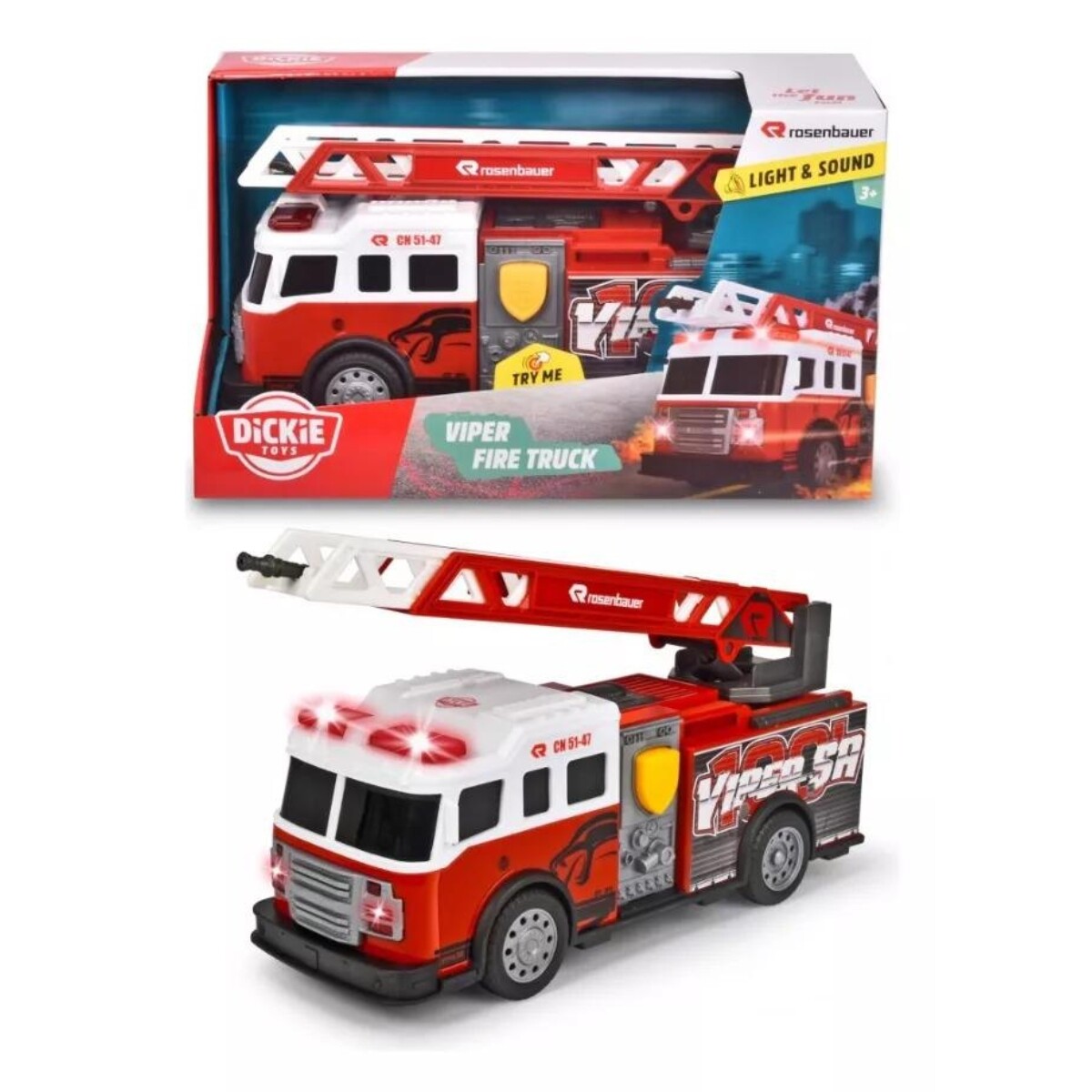 Camión de Bomberos Dickie Toys Viper con Luz y Sonido 