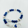 Pulsera plata 925, con cristales swarovski color Azul