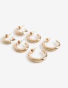Aros Argollas Set Metal Set De Argollas Metal - Dorado