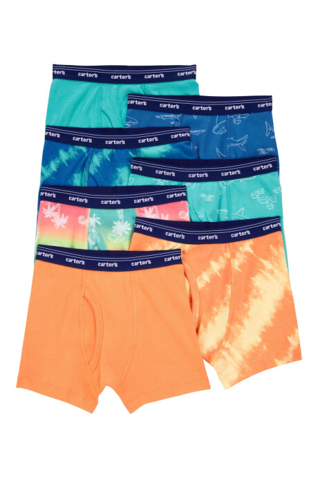 Pack siete calzoncillos bóxer de algodón, diseño tropical Sin color