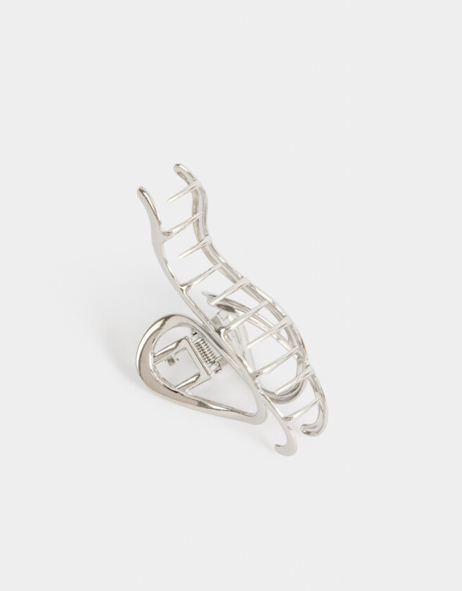 Broche Metallic Broche Metálico Wavy Plateado - Plateado