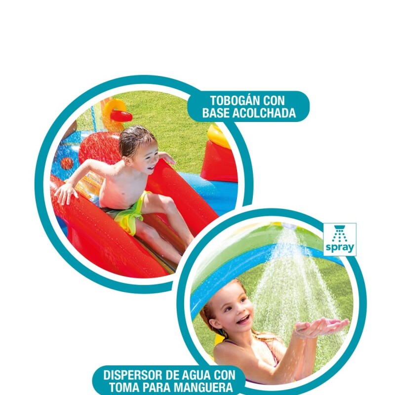 INTEX PISCINA CENTRO DE JUEGO INFLABLE ARCOIRIS 297 X 193 X 135 CMS 428 LITROS Intex Piscina Centro De Juego Inflable Arcoiris 297 X 193 X 135 Cms 428 Litros