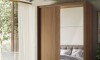 Ropero Demócrata 2 Puertas Corredizas y Espejo - Linea Fit Marron