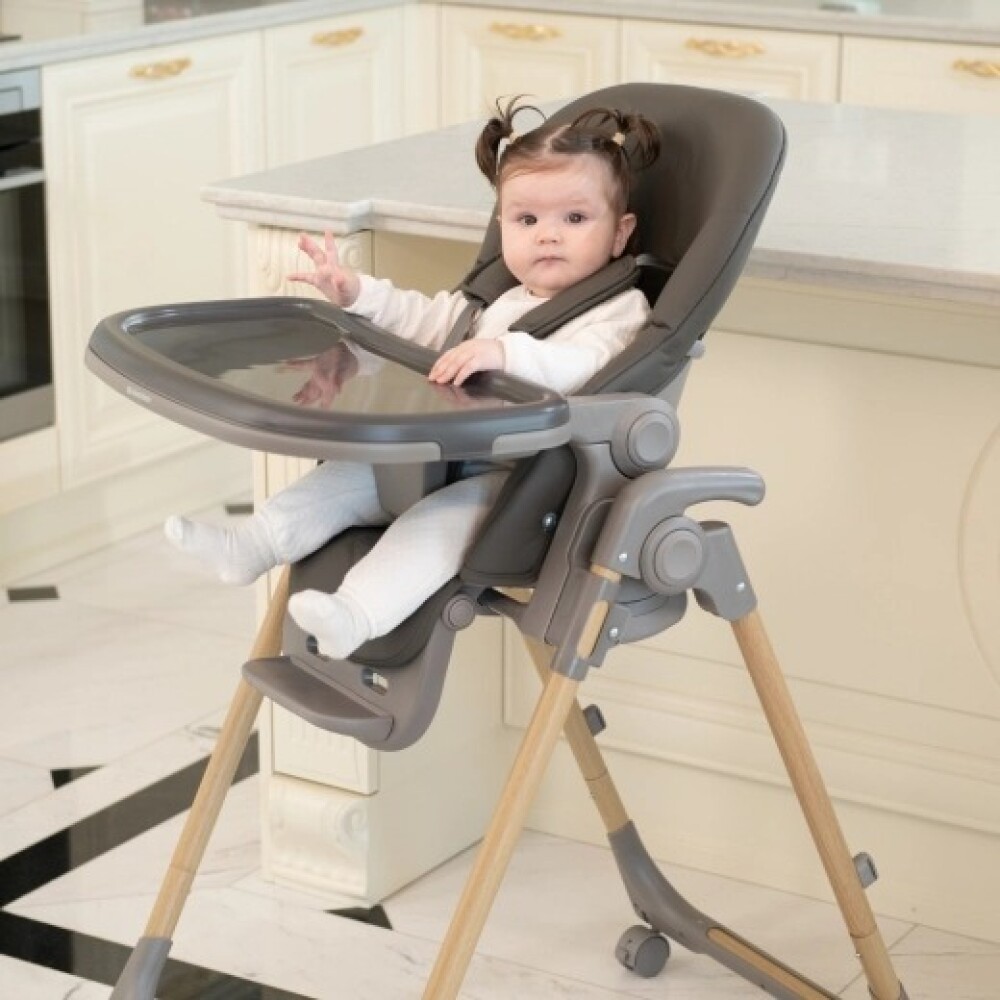 Silla de comer Olive deluxe KIKKABOO gris