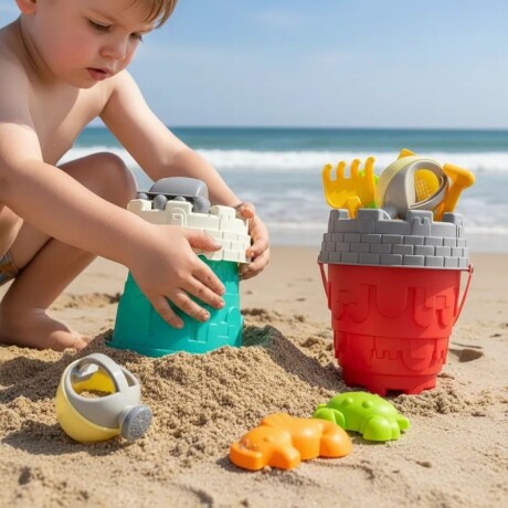 Balde De Playa S01 Con Accesorios Para Jugar En La Arena Ub 001