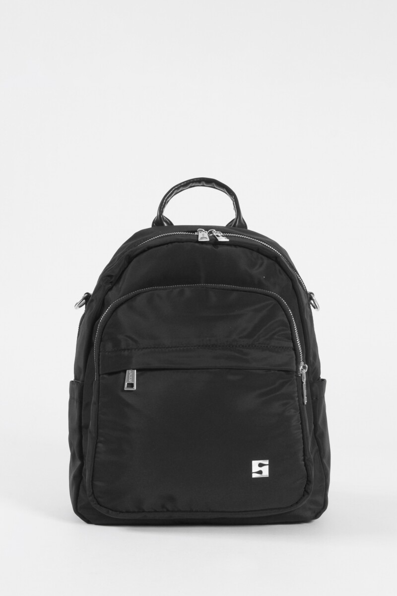 Mochila - bandolera grande con correa cordon negro