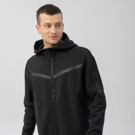 Campera Menpi Alta Calidad Moda Hombre Deportivo C/Capucha Negro S/C