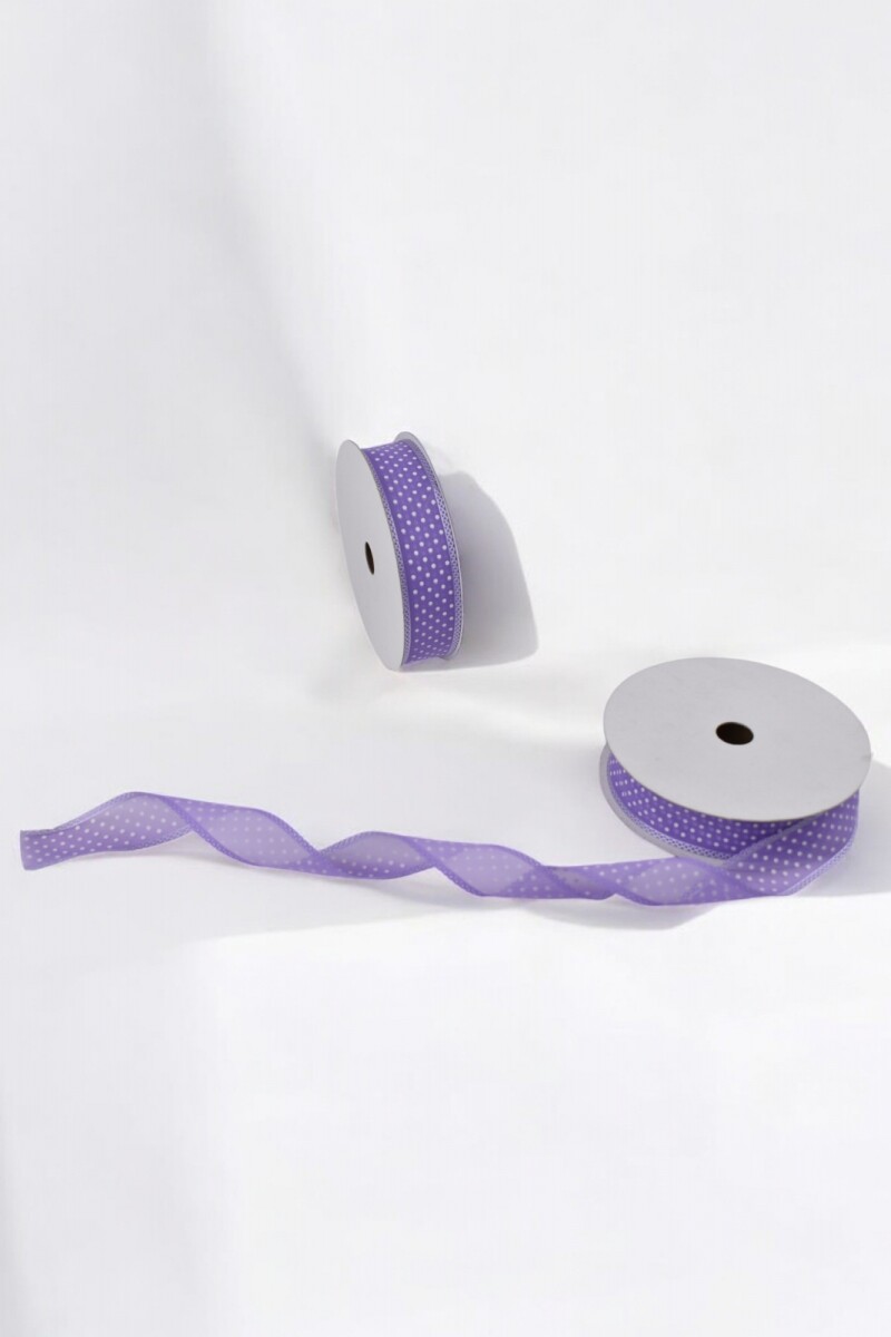 Cinta organza con puntos - 23 mts - VIOLETA 