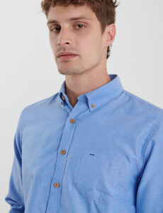 012587 CAMISA HARRINGTON LABEL Azul