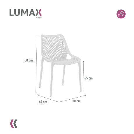 Silla Plastico Lumax Napoles exterior interior apilable Blanco