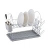 Escurridor de platos acero cromado con bandeja y cubiertero gris - 2 niveles Escurridor de platos acero cromado con bandeja y cubiertero gris - 2 niveles
