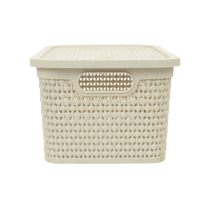 Set x2 Caja simil ratán 4 lts BEIGE