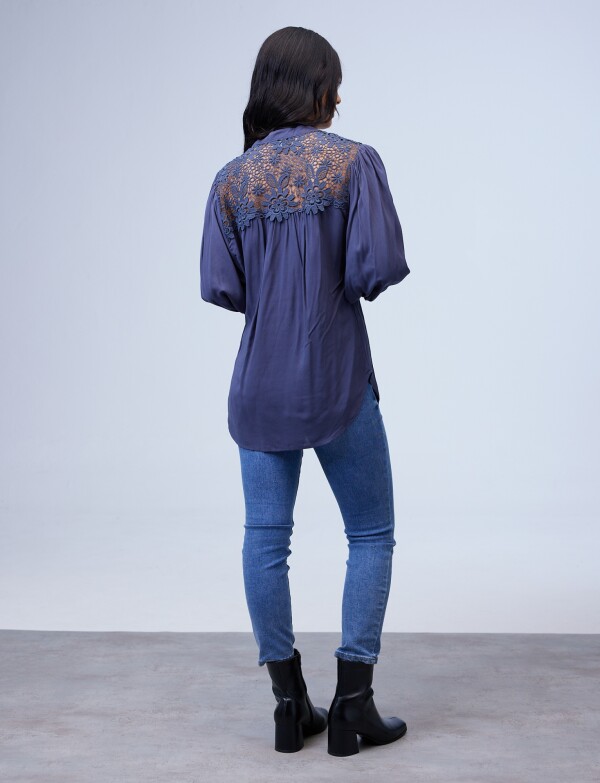 Blusa Crochet AZUL