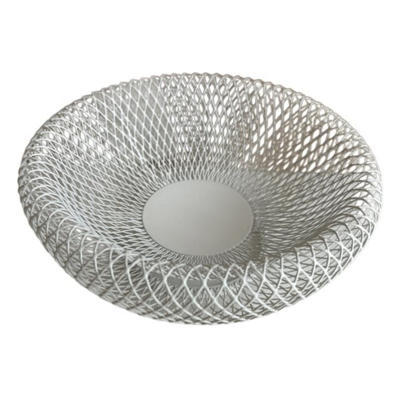Frutero de rejilla doble pared D25x10,5cm BLANCO