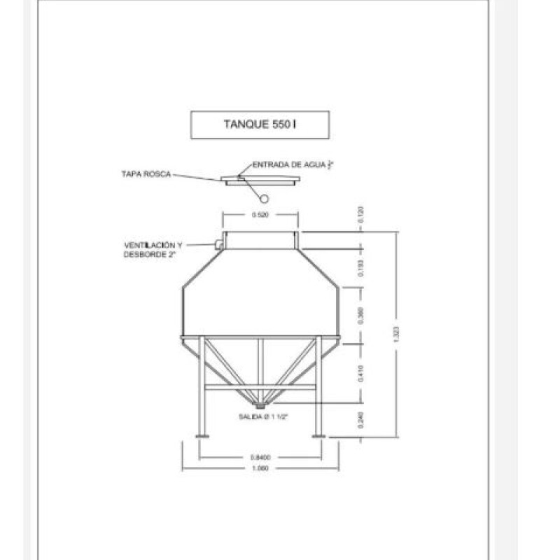 Tanque Para Agua 550lts Nueva Era Con Base Metálica Tanque Para Agua 550lts Nueva Era Con Base Metálica