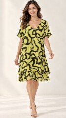 VESTIDO LUAN ESTAMPADO AMARILLO-AZUL