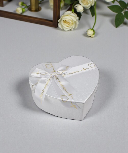 Caja Rigida Corazon 14 cm BLANCO