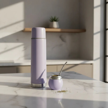 Set Termo Bala 750ml +mate 120ml +bombilla regalo Lila