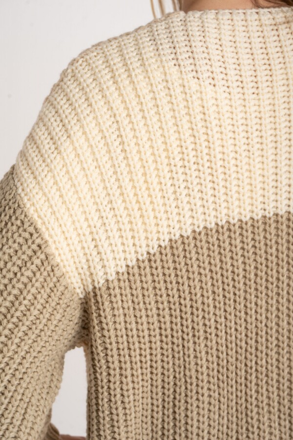 Cardigan Combinado Algodón Nácar