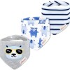 Set baberos bandana x3 oso lentes celeste