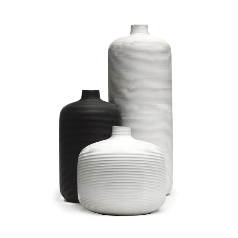 FLORERO CERAMICA D13x25CM BLANCO/NEGRO MATE FLORERO CERAMICA D13x25CM BLANCO/NEGRO MATE
