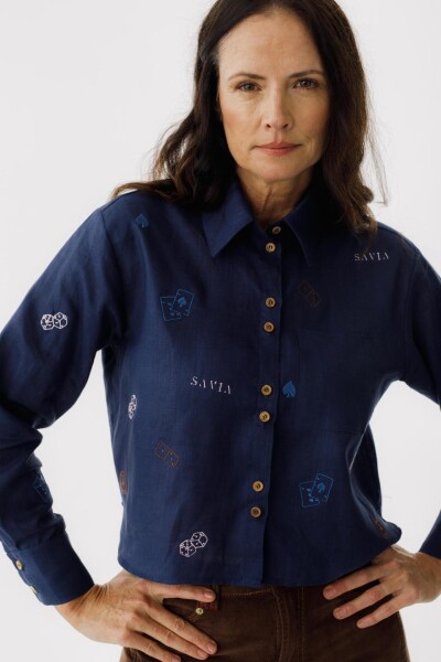 Camisa Azar Detail Azul