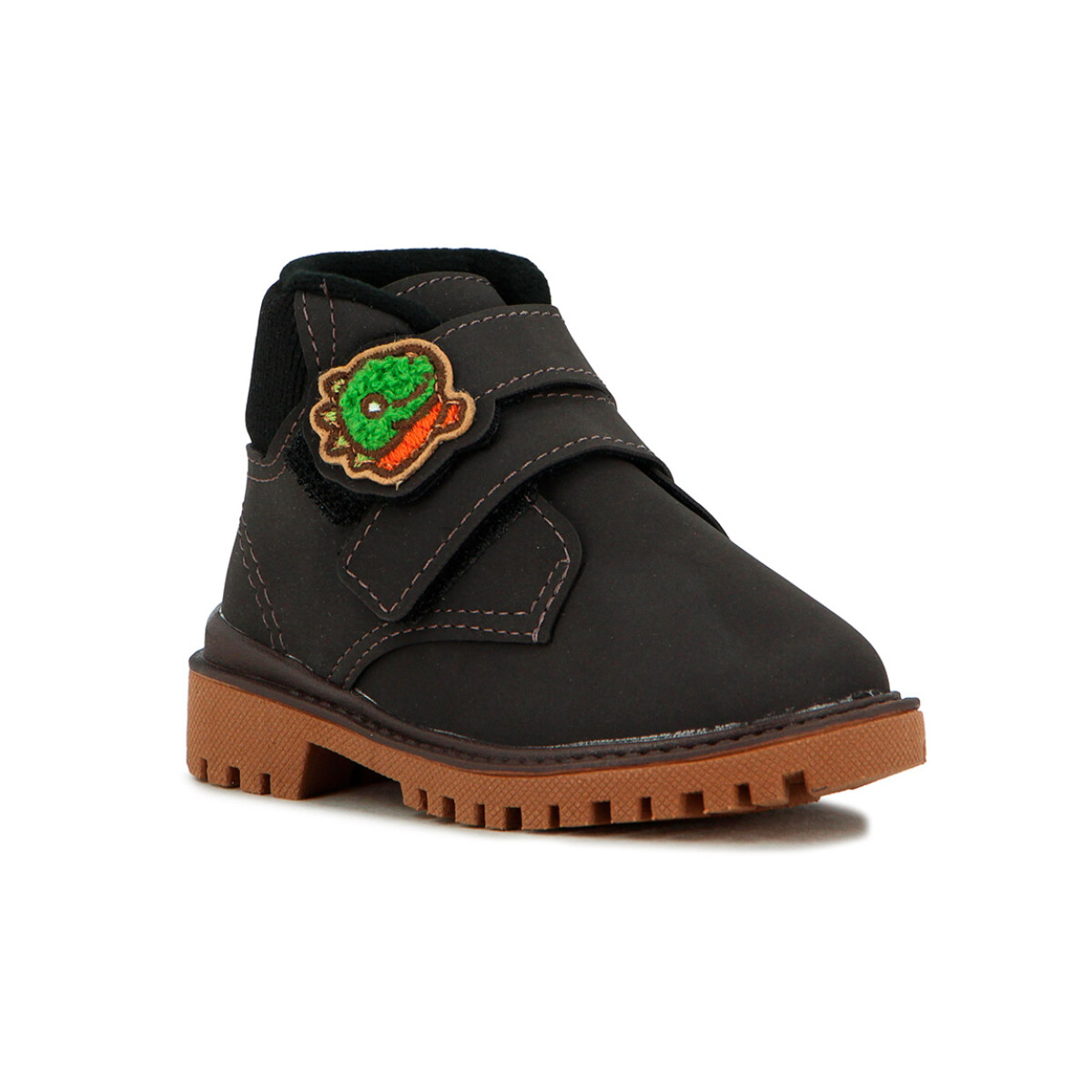 Molekinho Bota Masculina Bebe Con Velcro Y Detalle - Cafe-negro 
