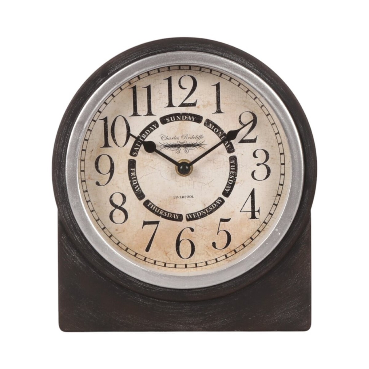RELOJ DE MESA HIERRO D20X22X5.5CM VINTAGE 