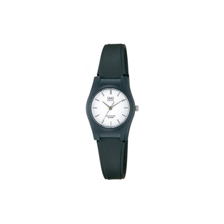 Reloj Q&Q - Malla de silicona negra y esfera blanca - Agujas plata 24 mm