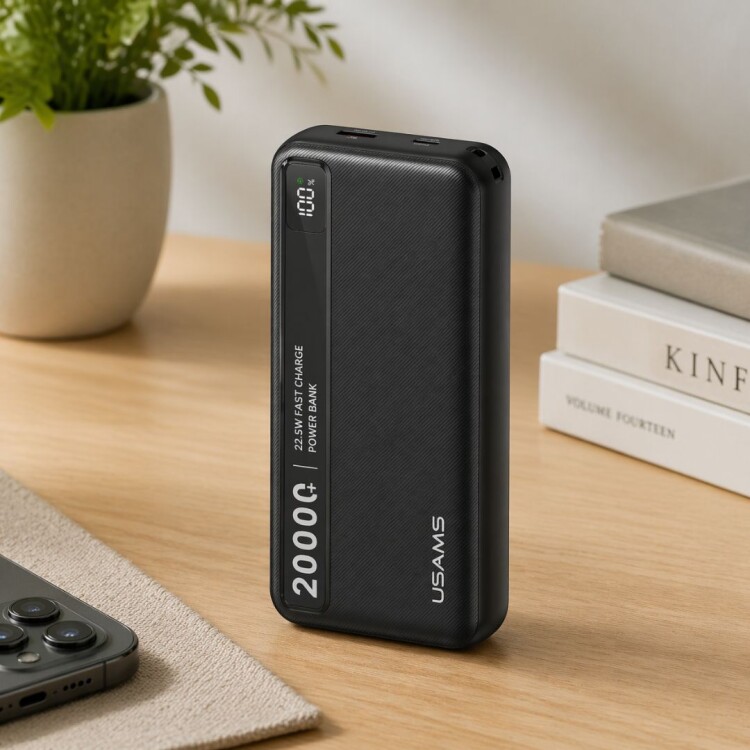 CARGADOR POWER BANK 2 PUERTOS USB A USB C 20000mAh USAMS CARGADOR POWER BANK 2 PUERTOS USB A USB C 20000mAh USAMS