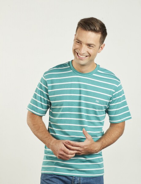 T-shirt rayada Verde