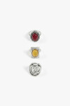 Set de 3 anillos Alma lavada plateado