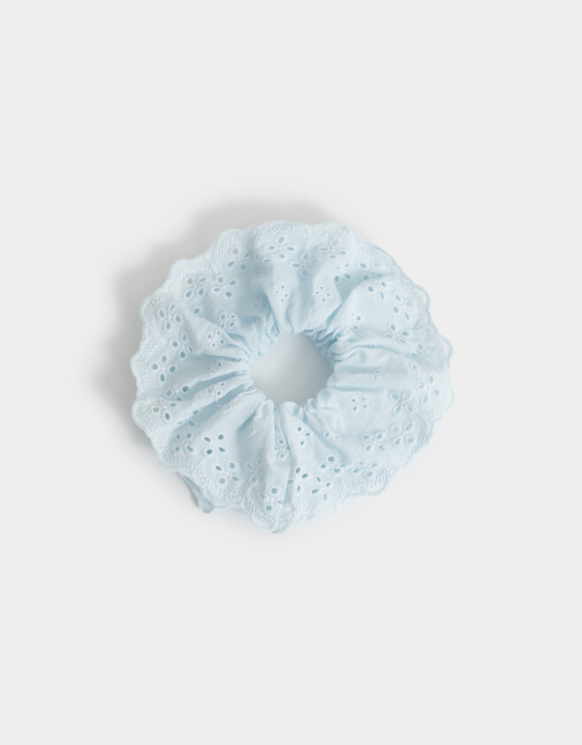 Skunzies XL Scrunchie Broderie - Azul Celeste