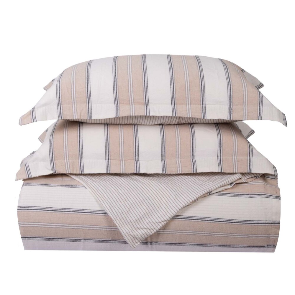 SET FUNDA NÓRDICA KING LINO-Y-ALGODON DOUBLE LAYER STRIPE