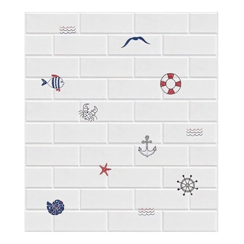 Revestimiento Autoadhesivo Pared Infantil X300 Calidad Variante Nautico