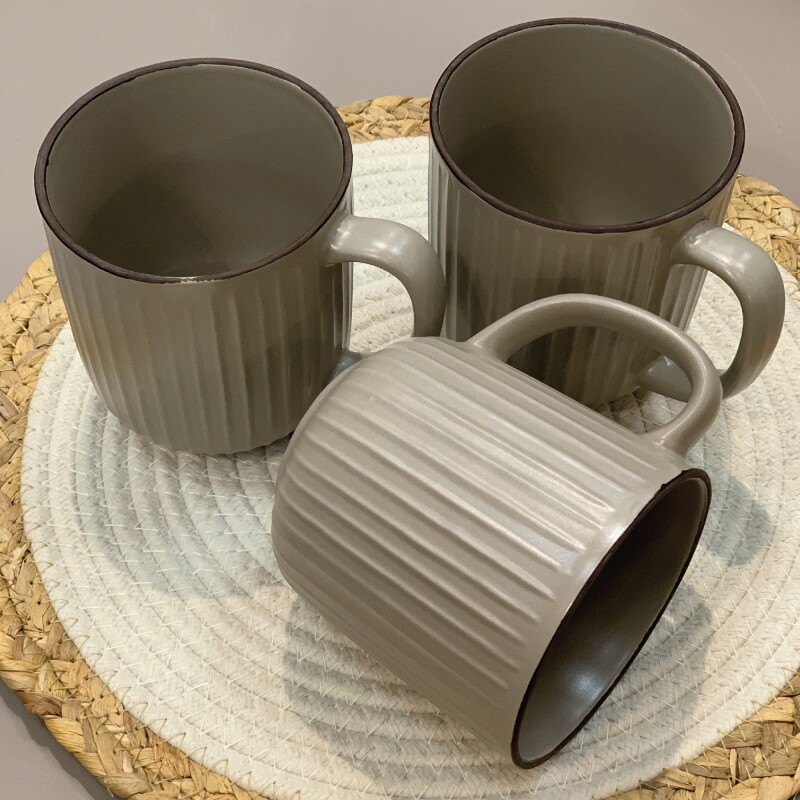 MUG 385ML LINEAS CAMEL BORDE MARRON MUG 385ML LINEAS CAMEL BORDE MARRON