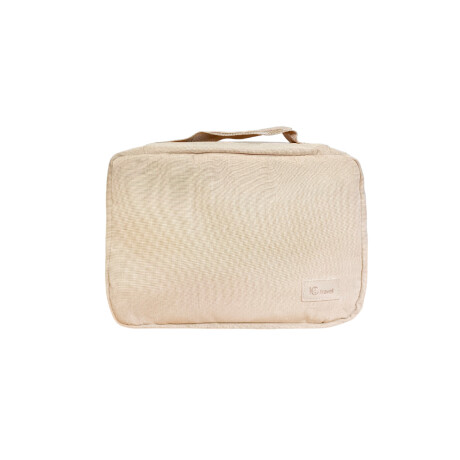 Neceser plegable con percha varios bolsillos Beige